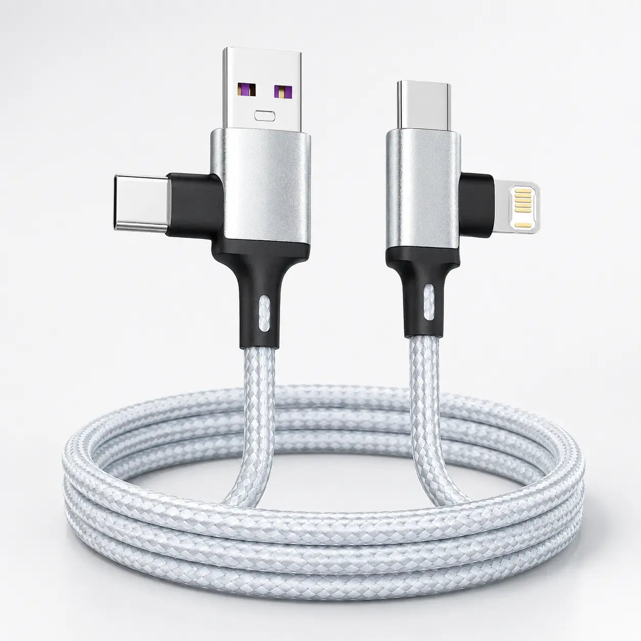Câble de charge 4-en-1 USB/USB-C vers USB-C/Lightning